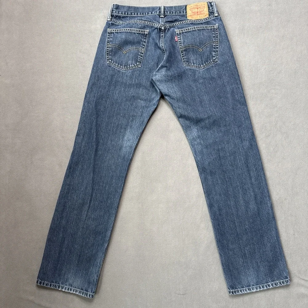 VTG Levis 514 Jeans Mens 33x34 Blue Slim Straight Y2K 100%‎ Cotton Denim